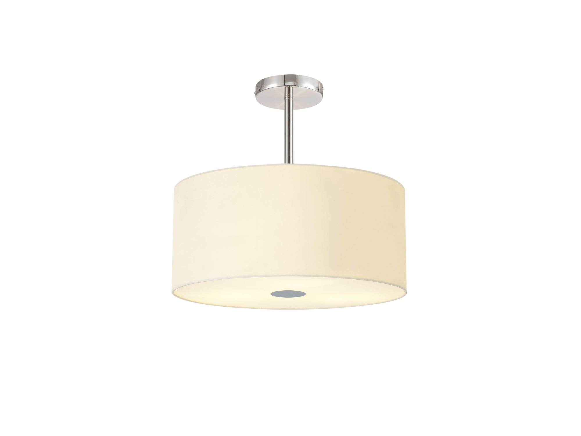 Baymont 40cm Semi Flush 5 Light Polished Chrome, Ivory Pearl/White, Frosted Diffuser